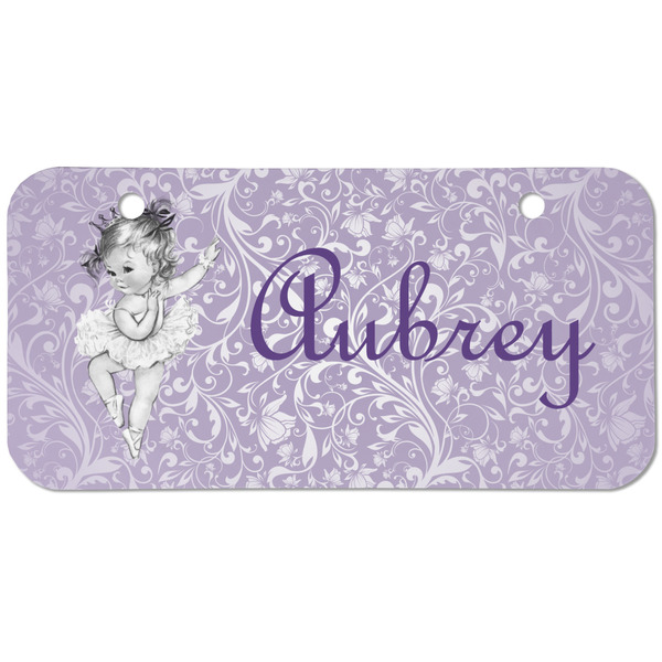 Custom Ballerina Mini/Bicycle License Plate (2 Holes) (Personalized)