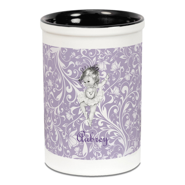 Custom Ballerina Ceramic Pencil Holders - Black