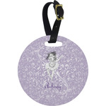 Ballerina Plastic Luggage Tag - Round (Personalized)