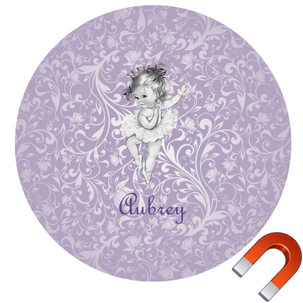 Custom Ballerina Round Car Magnet - 6" (Personalized)