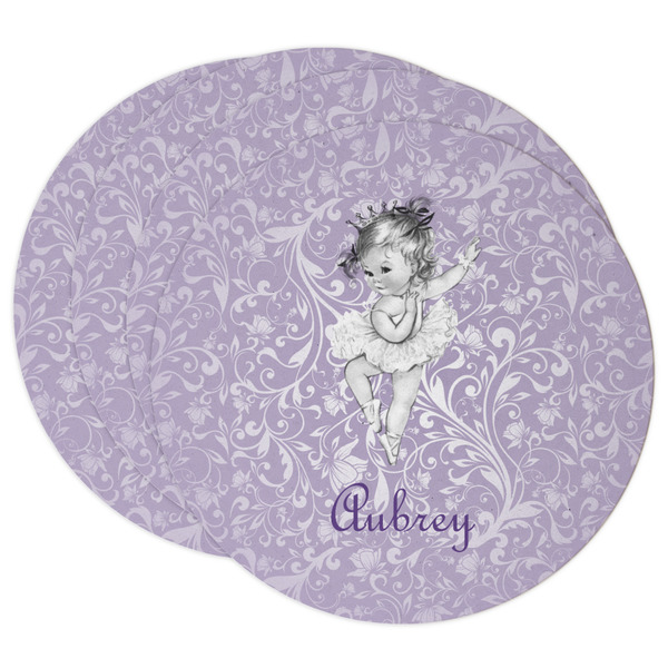 Custom Ballerina Round Paper Coasters w/ Name or Text