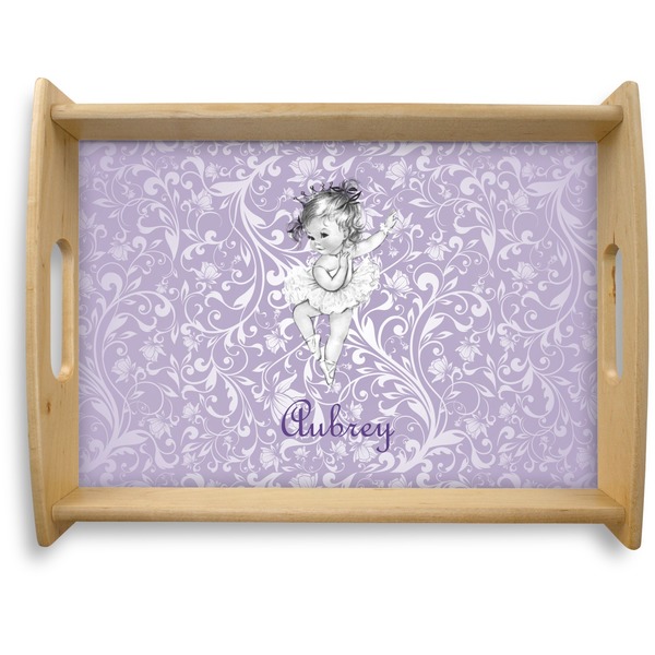 Custom Ballerina Natural Wooden Tray - Large (Personalized)