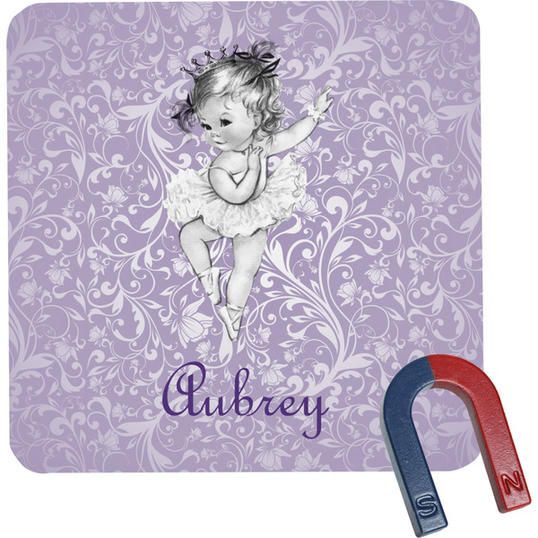 Custom Ballerina Square Fridge Magnet (Personalized)