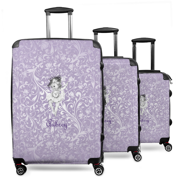 Custom Ballerina 3 Piece Luggage Set - 20" Carry On, 24" Medium Checked, 28" Large Checked (Personalized)