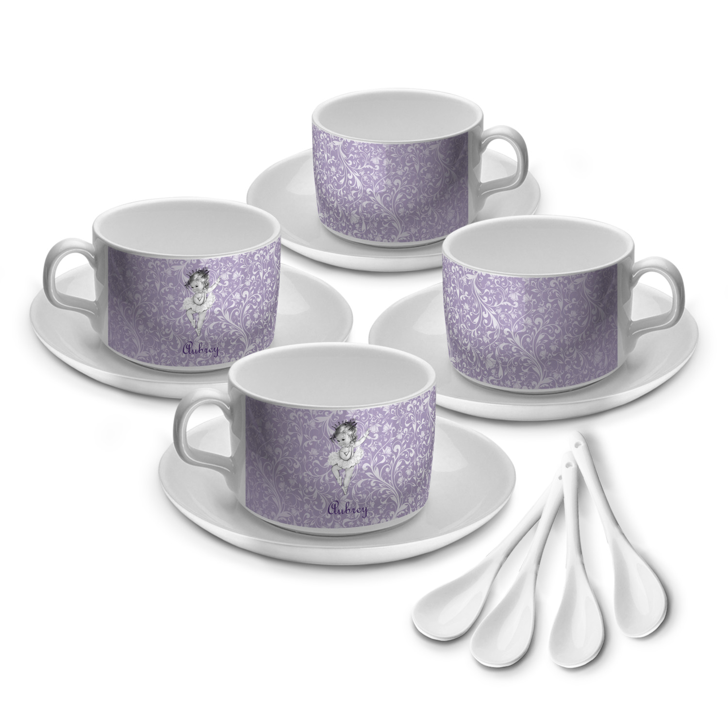 Ballerina Tea Cup - Set of 4 (Personalized) - YouCustomizeIt