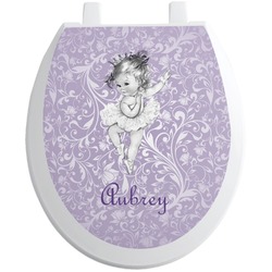 Ballerina Toilet Seat Decal - Round (Personalized)