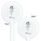 Ballerina White Plastic 5.5" Stir Stick - Double Sided - Round - Front & Back