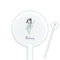 Ballerina White Plastic 5.5" Stir Stick - Round - Closeup