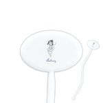 Ballerina 7" Oval Plastic Stir Sticks - White - Single Sided (Personalized)