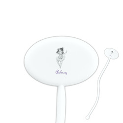 Ballerina 7" Oval Plastic Stir Sticks - White - Double Sided (Personalized)