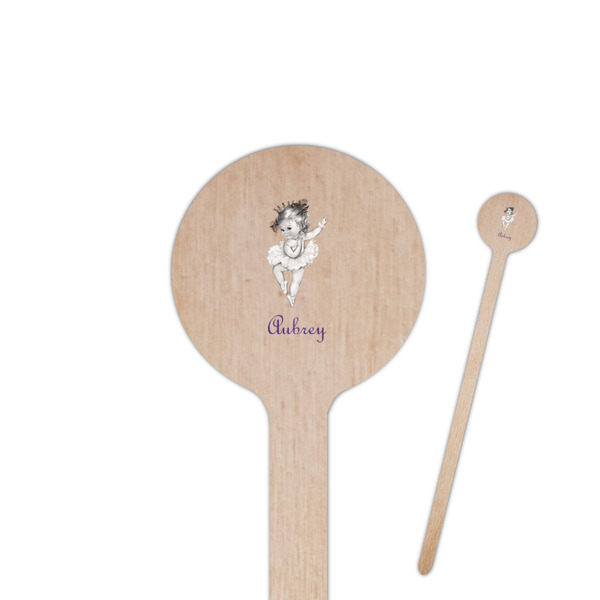 Custom Ballerina 7.5" Round Wooden Stir Sticks - Double Sided (Personalized)