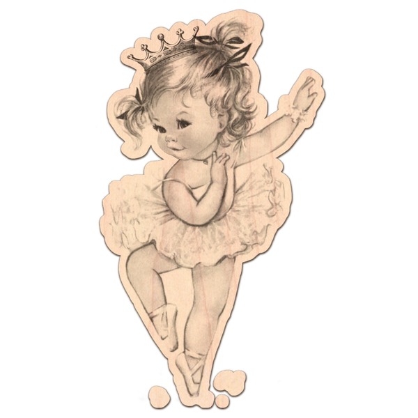 Custom Ballerina Genuine Maple or Cherry Wood Sticker