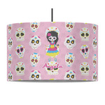 Kids Sugar Skulls 12" Drum Pendant Lamp - Fabric (Personalized)