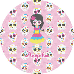 Kids Sugar Skulls Multipurpose Round Labels - 5" (Personalized)