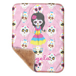 Kids Sugar Skulls Sherpa Baby Blanket - 30" x 40" w/ Name or Text