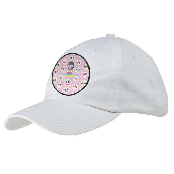 Custom Kids Sugar Skulls Baseball Cap - White (Personalized)