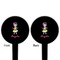 Kids Sugar Skulls Black Plastic 4" Food Pick - Round - Double Sided - Front & Back