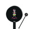 Kids Sugar Skulls Black Plastic 5.5" Stir Stick - Round - Closeup