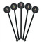 Kids Sugar Skulls Black Plastic 5.5" Stir Stick - Round - Fan View