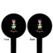 Kids Sugar Skulls Black Plastic 6" Food Pick - Round - Double Sided - Front & Back