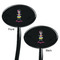 Kids Sugar Skulls Black Plastic 7" Stir Stick - Double Sided - Oval - Front & Back