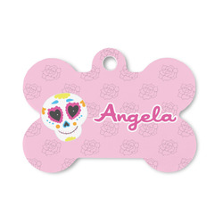 Kids Sugar Skulls Bone Shaped Dog ID Tag - Small (Personalized)