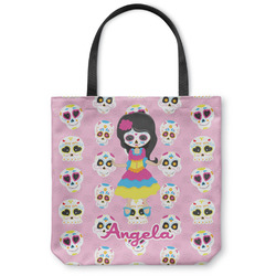 Kids Sugar Skulls Canvas Tote Bag - Large - 18"x18" (Personalized)