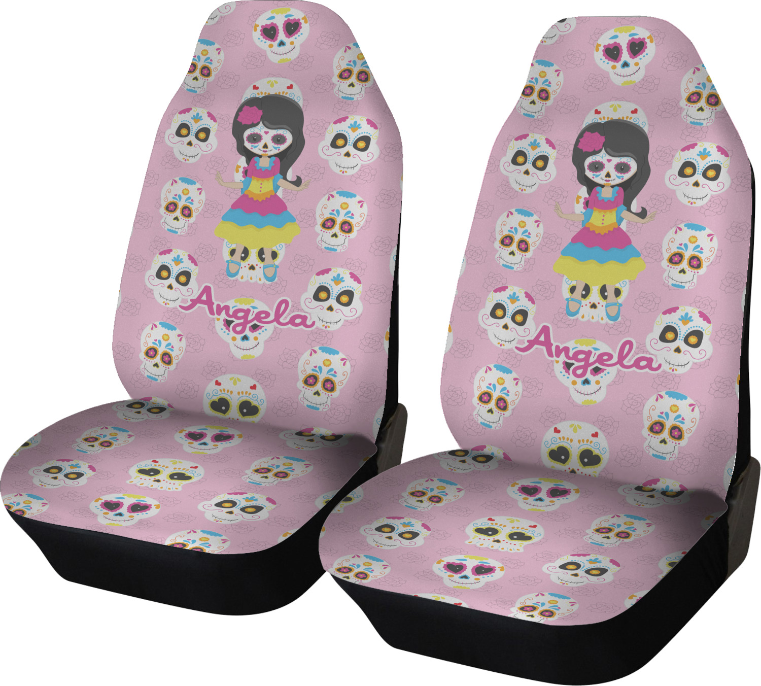 Kids Sugar Skulls Car Seat Covers (Set of Two) (Personalized ...