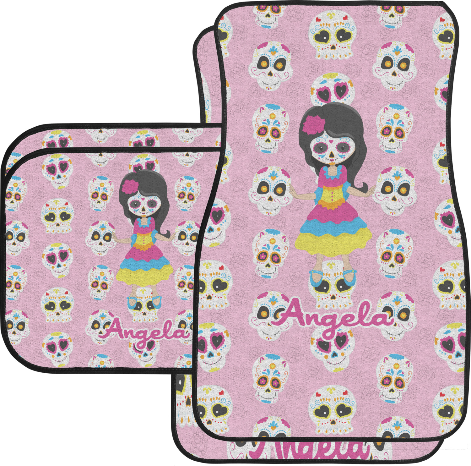 Kids Sugar Skulls Car Floor Mats Personalized Youcustomizeit