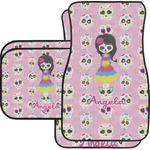 Kids Sugar Skulls Car Floor Mats Set - 2 Front & 2 Back (Personalized)