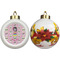 Kids Sugar Skulls Ceramic Christmas Ornament - Poinsettias (APPROVAL)