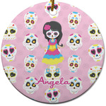 Kids Sugar Skulls Round Ceramic Ornament w/ Name or Text