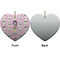 Kids Sugar Skulls Ceramic Flat Ornament - Heart Front & Back (APPROVAL)