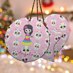 Kids Sugar Skulls Ceramic Ornament w/ Name or Text