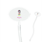 Kids Sugar Skulls 7" Oval Plastic Stir Sticks - Clear (Personalized)