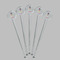 Kids Sugar Skulls Clear Plastic 7" Stir Stick - Round - Fan View