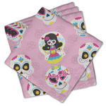 Kids Sugar Skulls Cloth Cocktail Napkins - Set of 4 w/ Name or Text