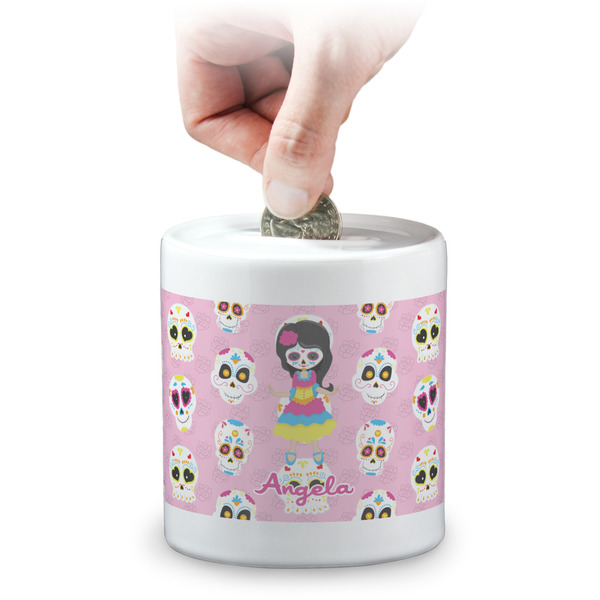 Custom Kids Sugar Skulls Coin Bank (Personalized)