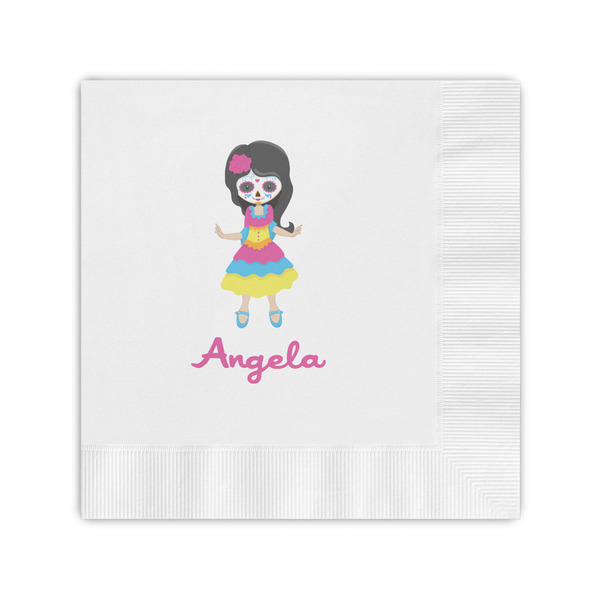 Custom Kids Sugar Skulls Coined Cocktail Napkins (Personalized)