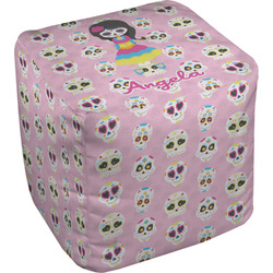 Kids Sugar Skulls Cube Pouf Ottoman - 18" (Personalized)