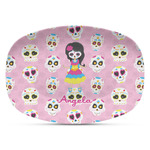 Kids Sugar Skulls Plastic Platter - Microwave & Oven Safe Composite Polymer (Personalized)