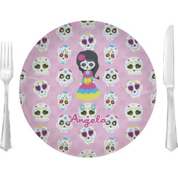 Kids Sugar Skulls Glass Lunch / Dinner Plate 10" (Personalized)