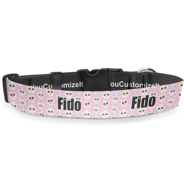 Custom Kids Sugar Skulls Deluxe Dog Collar (Personalized)