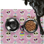 Kids Sugar Skulls Dog Food Mat - Large w/ Name or Text