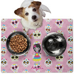 Kids Sugar Skulls Dog Food Mat - Medium w/ Name or Text