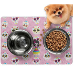 Kids Sugar Skulls Dog Food Mat - Small w/ Name or Text