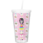 Kids Sugar Skulls Double Wall Tumbler with Straw (Personalized)