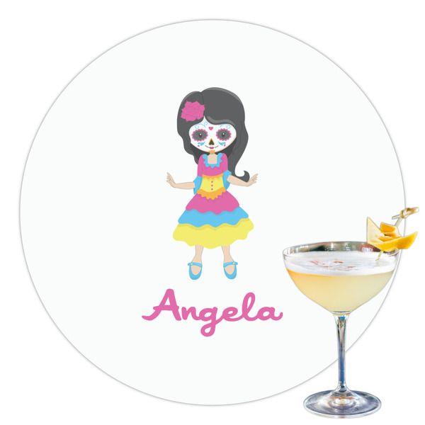 Custom Kids Sugar Skulls Printed Drink Topper - 3.5" (Personalized)