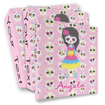 Kids Sugar Skulls 3 Ring Binder - Full Wrap (Personalized)