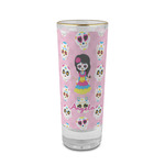 Kids Sugar Skulls 2 oz Shot Glass - Glass with Gold Rim (Personalized)